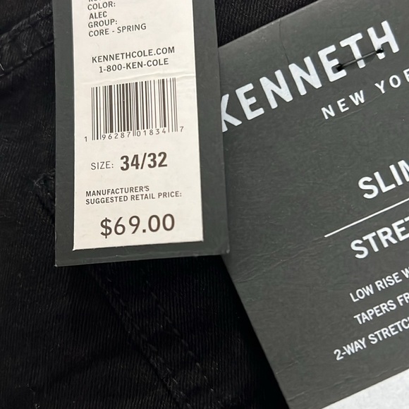 KENNETH COLE Men Slim Fit, Stretch Black Demin - Picture 10 of 13